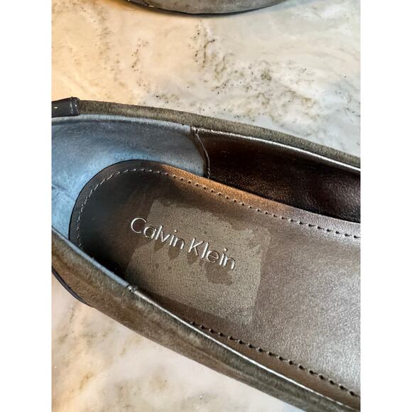 Calvin Klein Suede Pointed Toe Ballet Flats Gray 6.5 - Picture 6 of 7